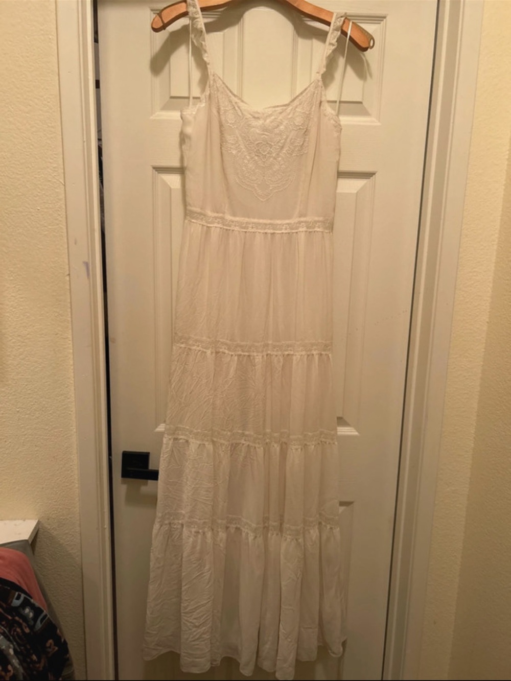 Joie Cream Lace-Trim Maxi Dress
